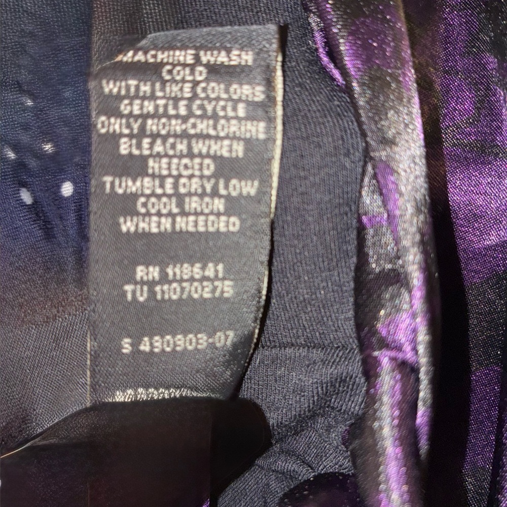Lane Bryant Black & Purple Satin Strapless Top Plus Size 18/20 - Picture 5 of 8
